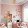 33cf7154-19c9-4448-80de-734839bf7bc8.jpg Pink Flower Floating Shelf - 5-Legged Wall-Mounted Shelf with Clear Frame