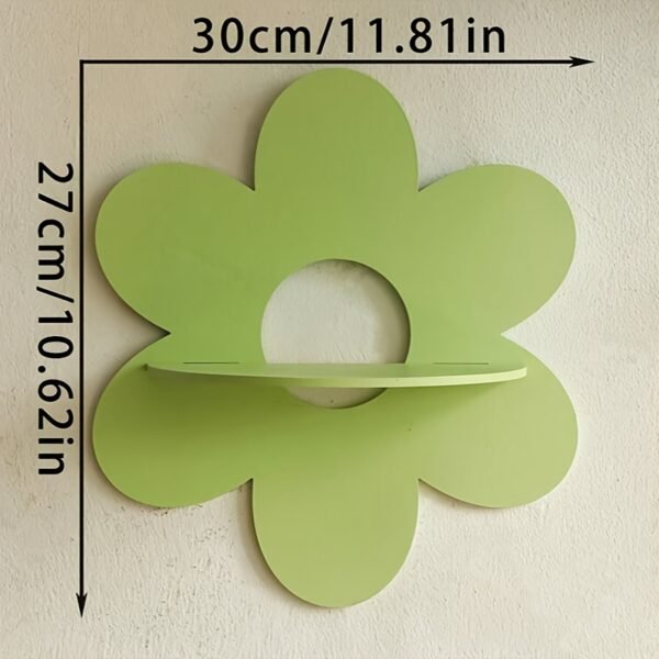 3637cfe4-0681-4c2a-a8ea-3e2a2473c540.jpg Pink Flower Floating Shelf - 5-Legged Wall-Mounted Shelf with Clear Frame