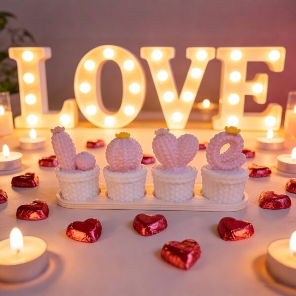 Romantic 3D Printed LOVE Flower Pot Ornament pink